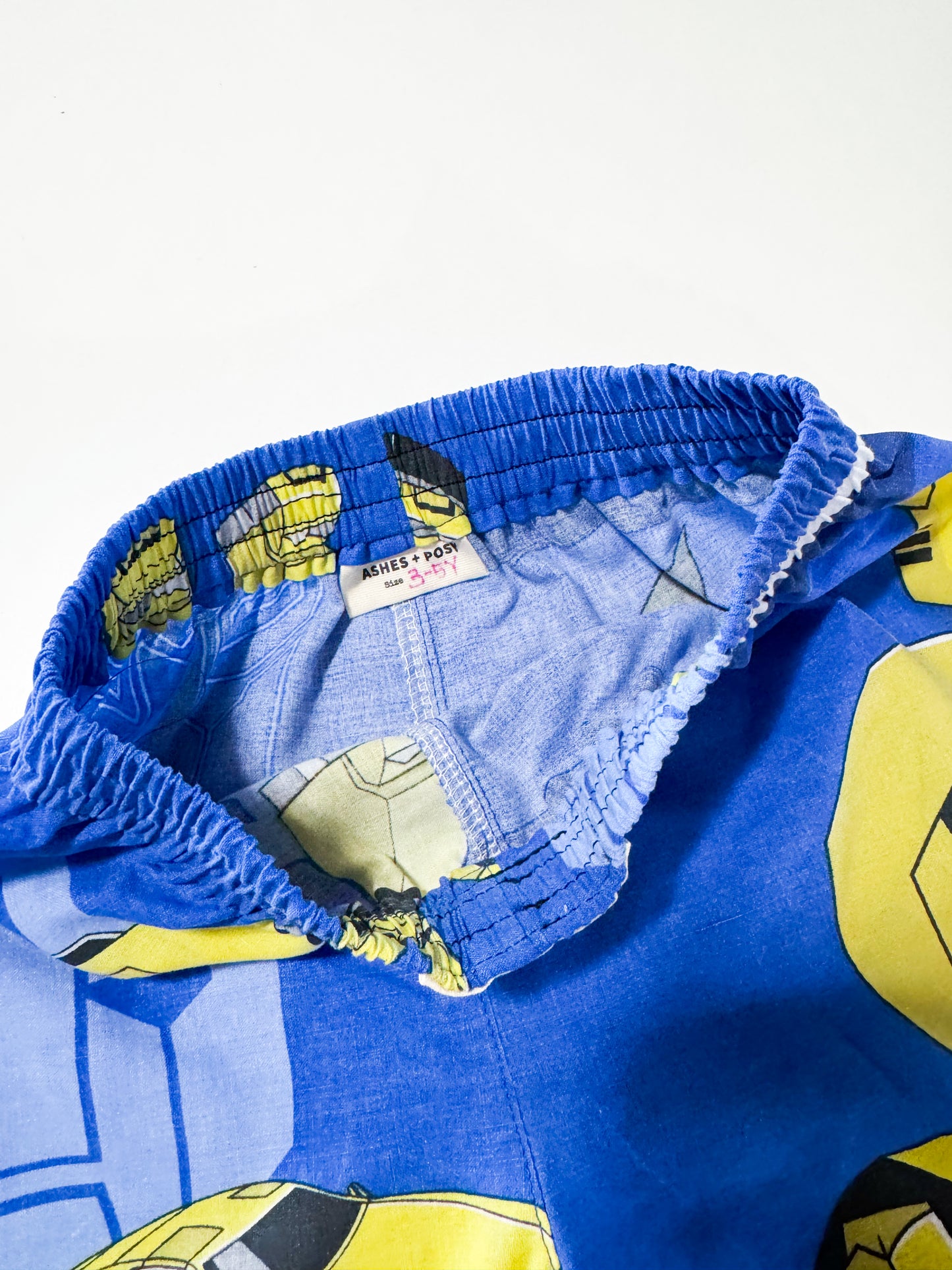 Vintage Upcycled Transformers Bumblebee Balloon Pants 3-5 years