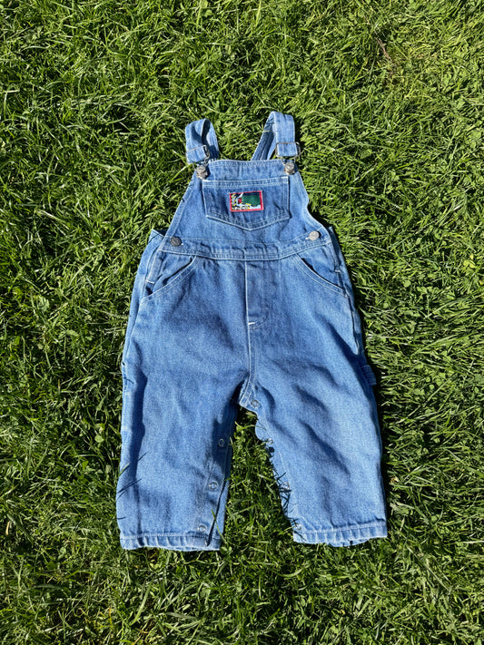 Vintage Tough Trucks Denim Overalls 9-18 months