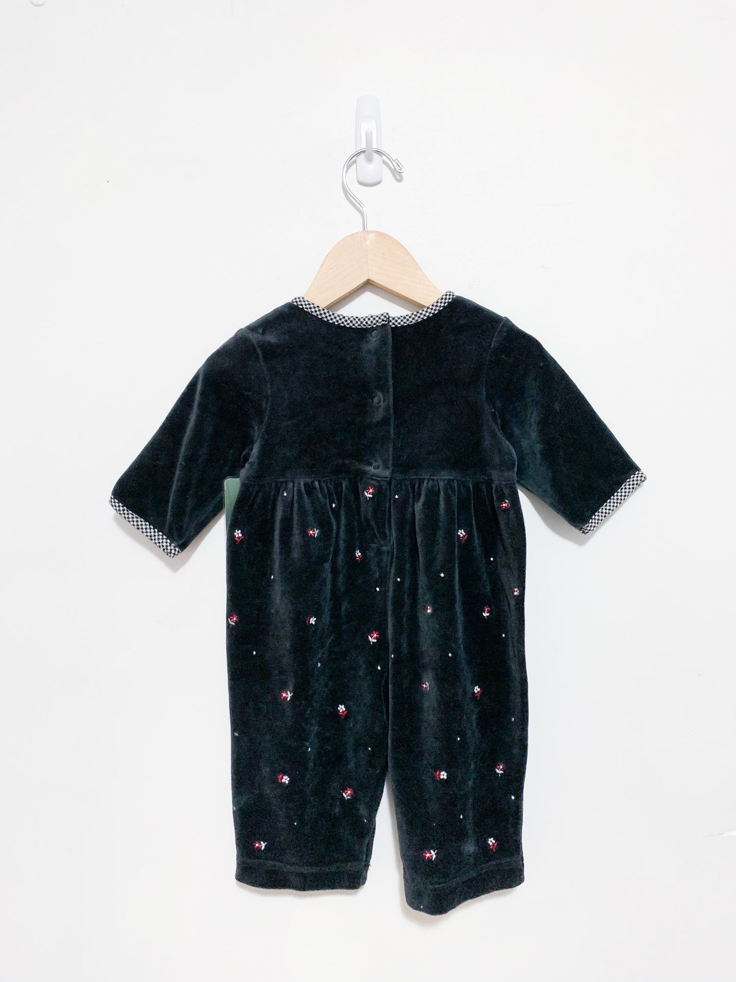 Retro Gymboree Embroidered Velour Romper 3-6 months