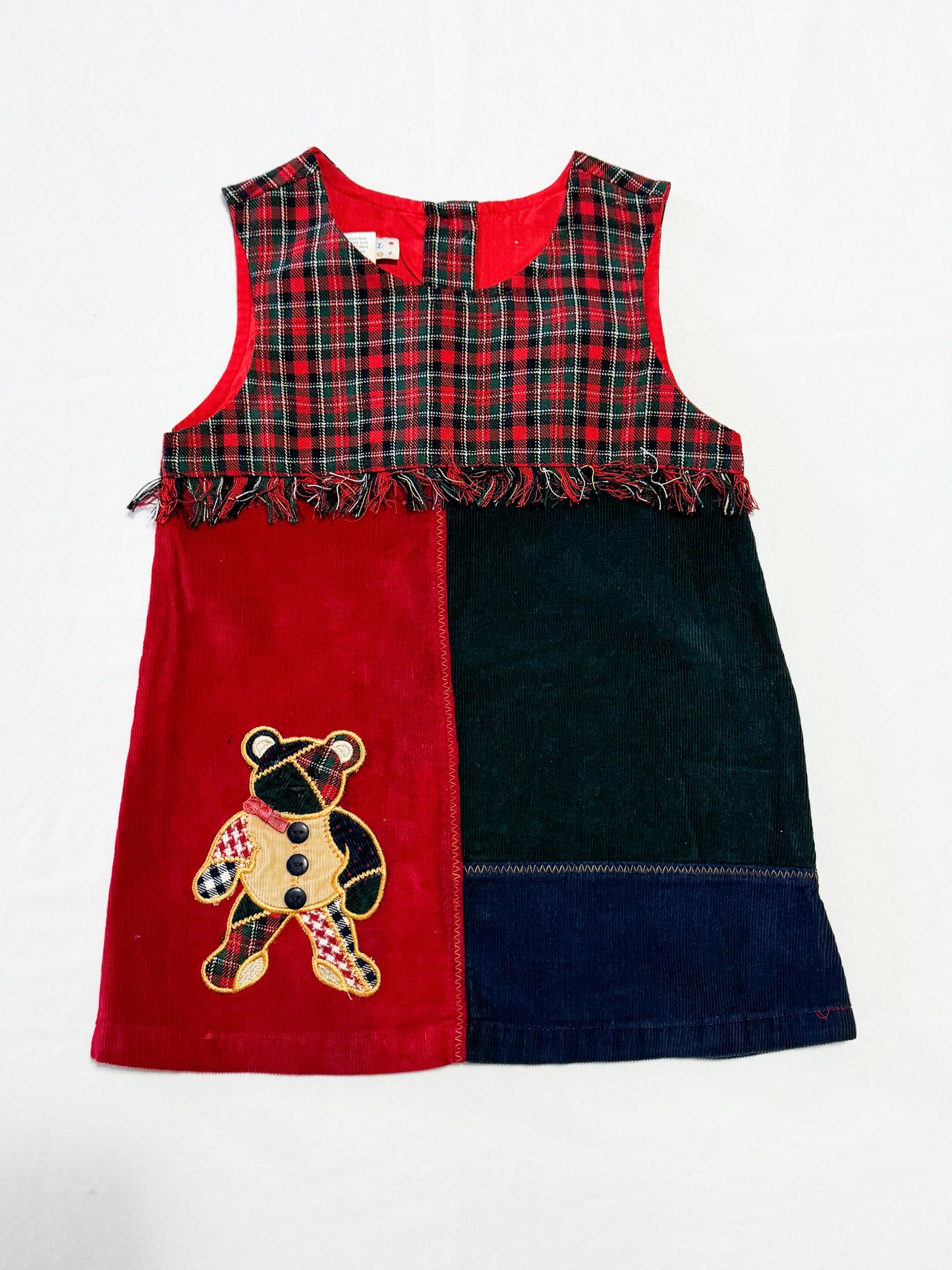 Vintage Samara Patchwork Teddy Bear Dress 24 months + 4 years