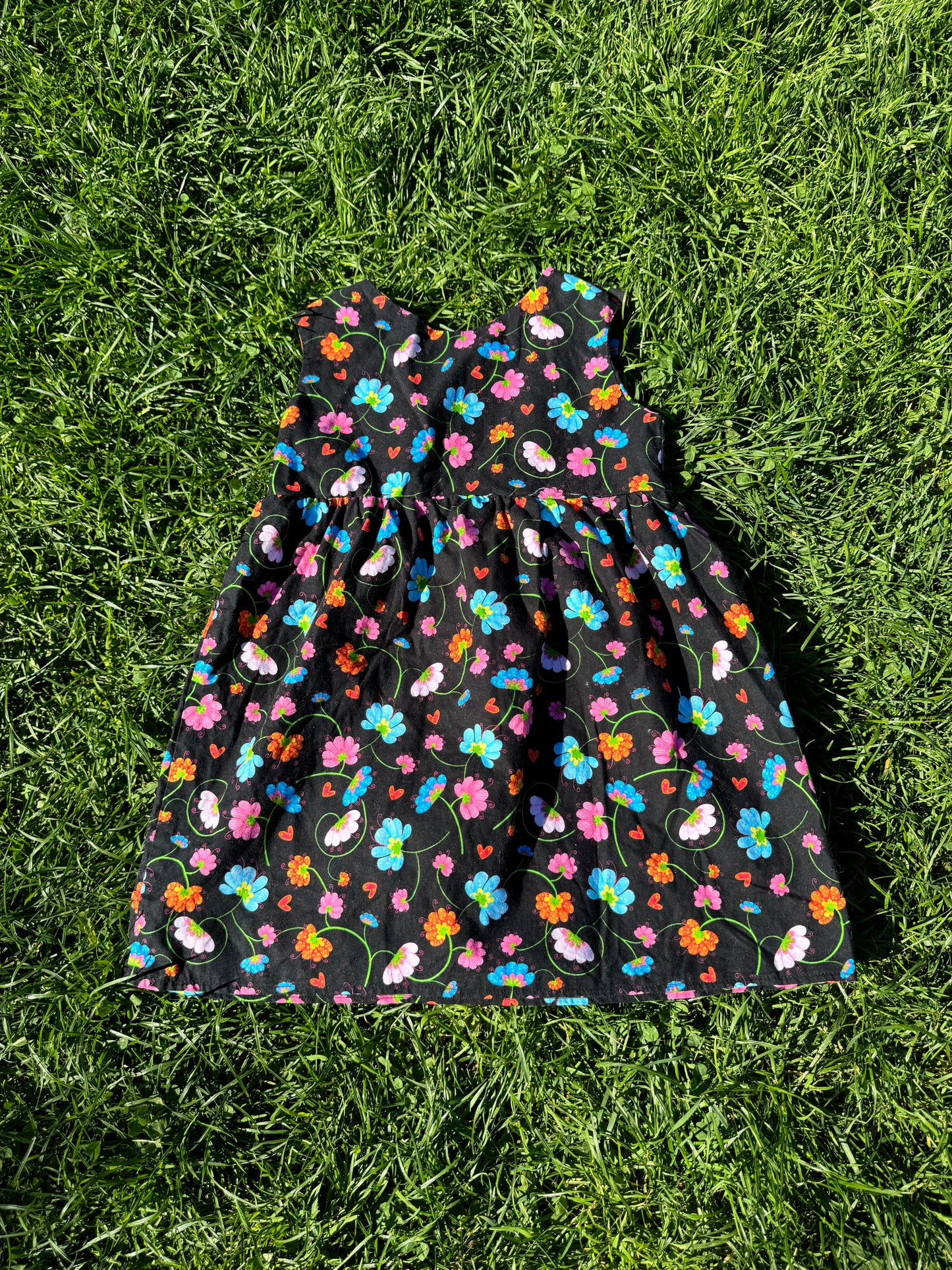 Sew Cute Floral Pocket Front Pinafore Dress 3-5 years