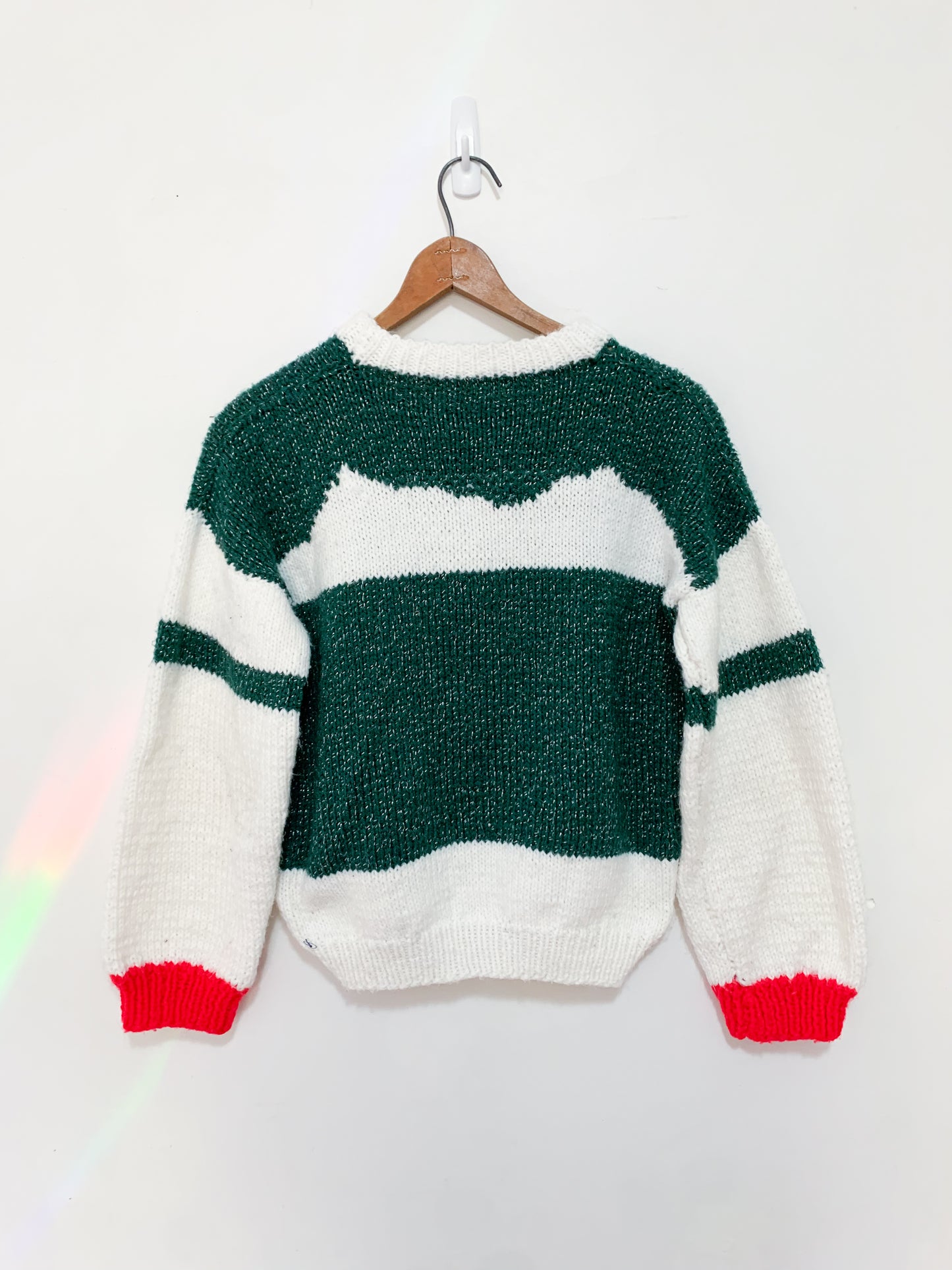 Vintage Handknit Snowman Sweater 7-10 years