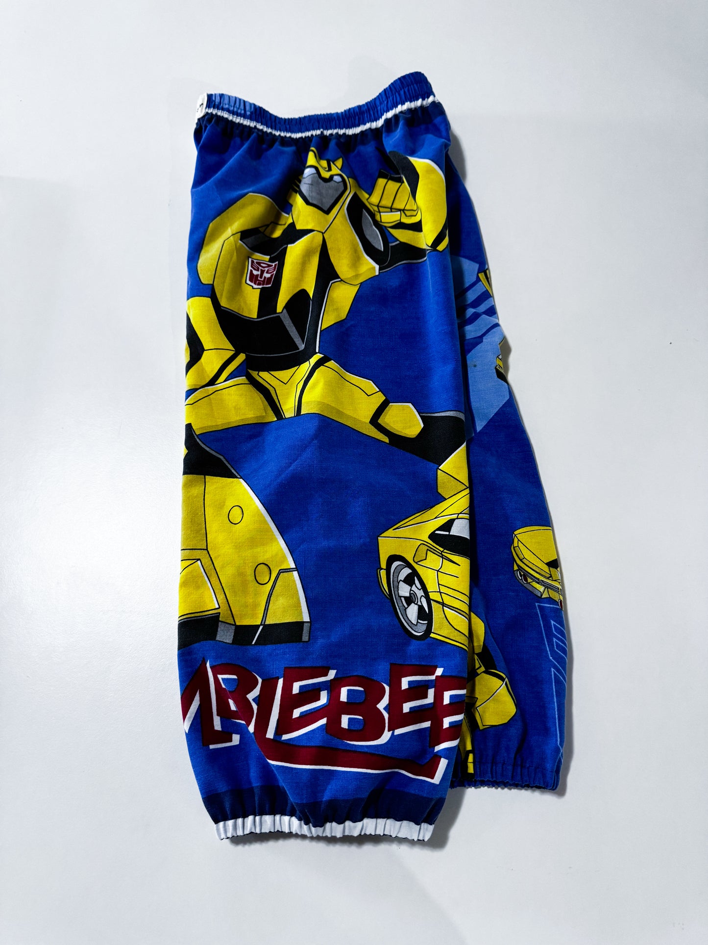 Vintage Upcycled Transformers Bumblebee Balloon Pants 3-5 years