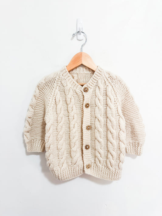 Handknit Fisherman Cardi 3-4 years