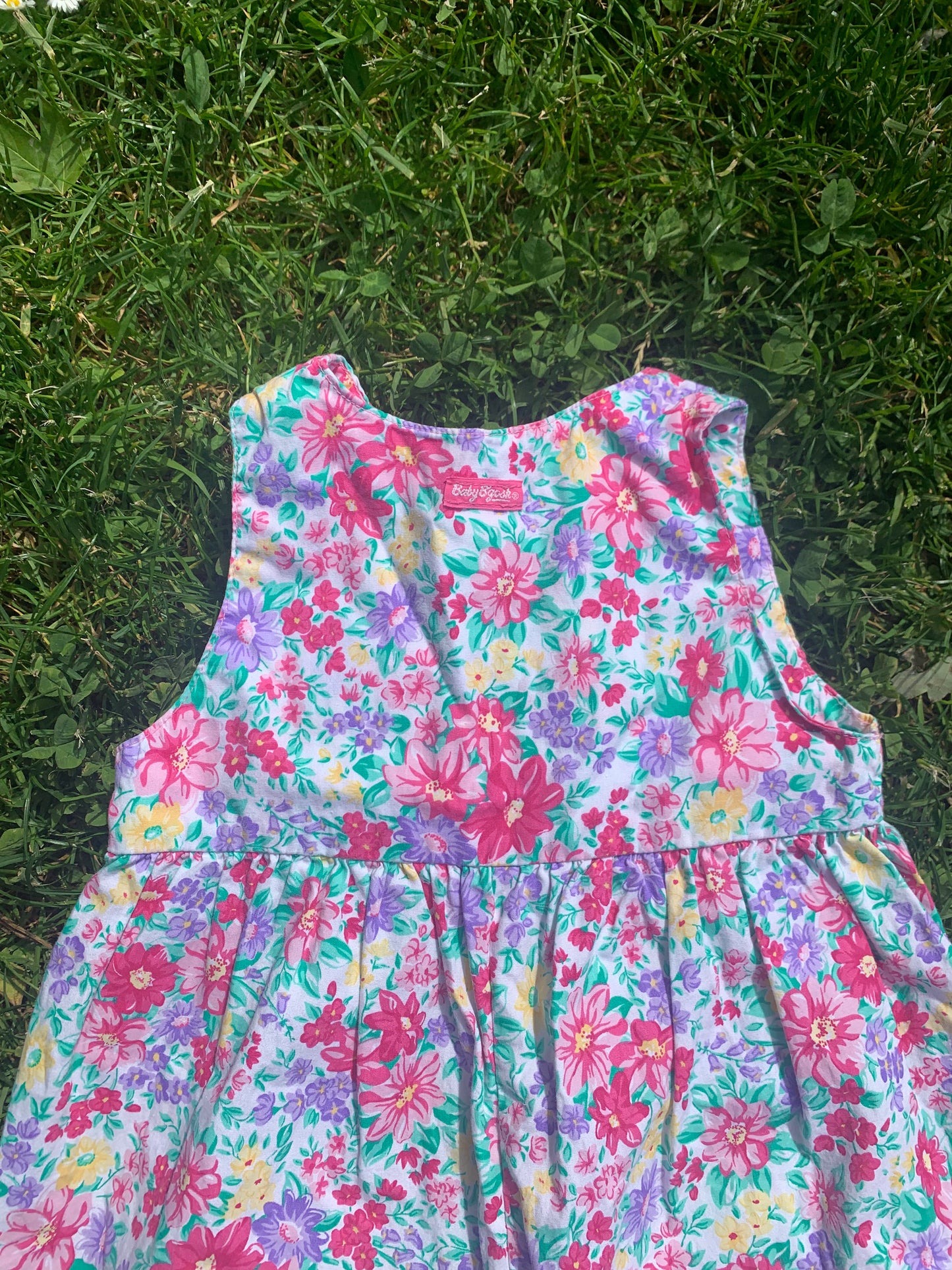 Vintage Oshkosh Floral Ruffle Front Bubble Romper 24 months