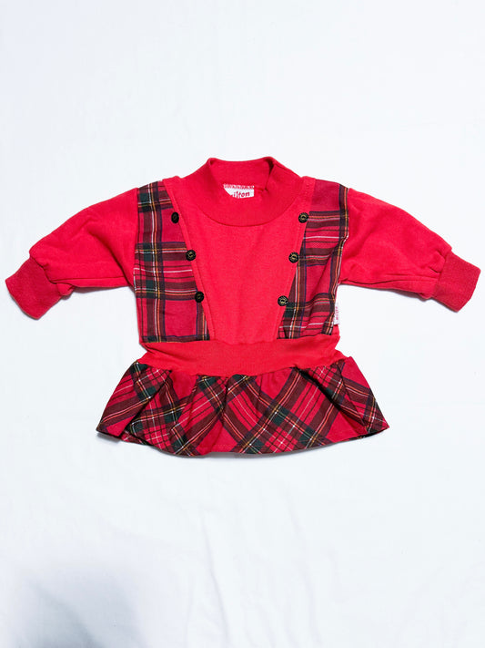 Vintage Deadstock Milton Plaid Peplum Top 12 months