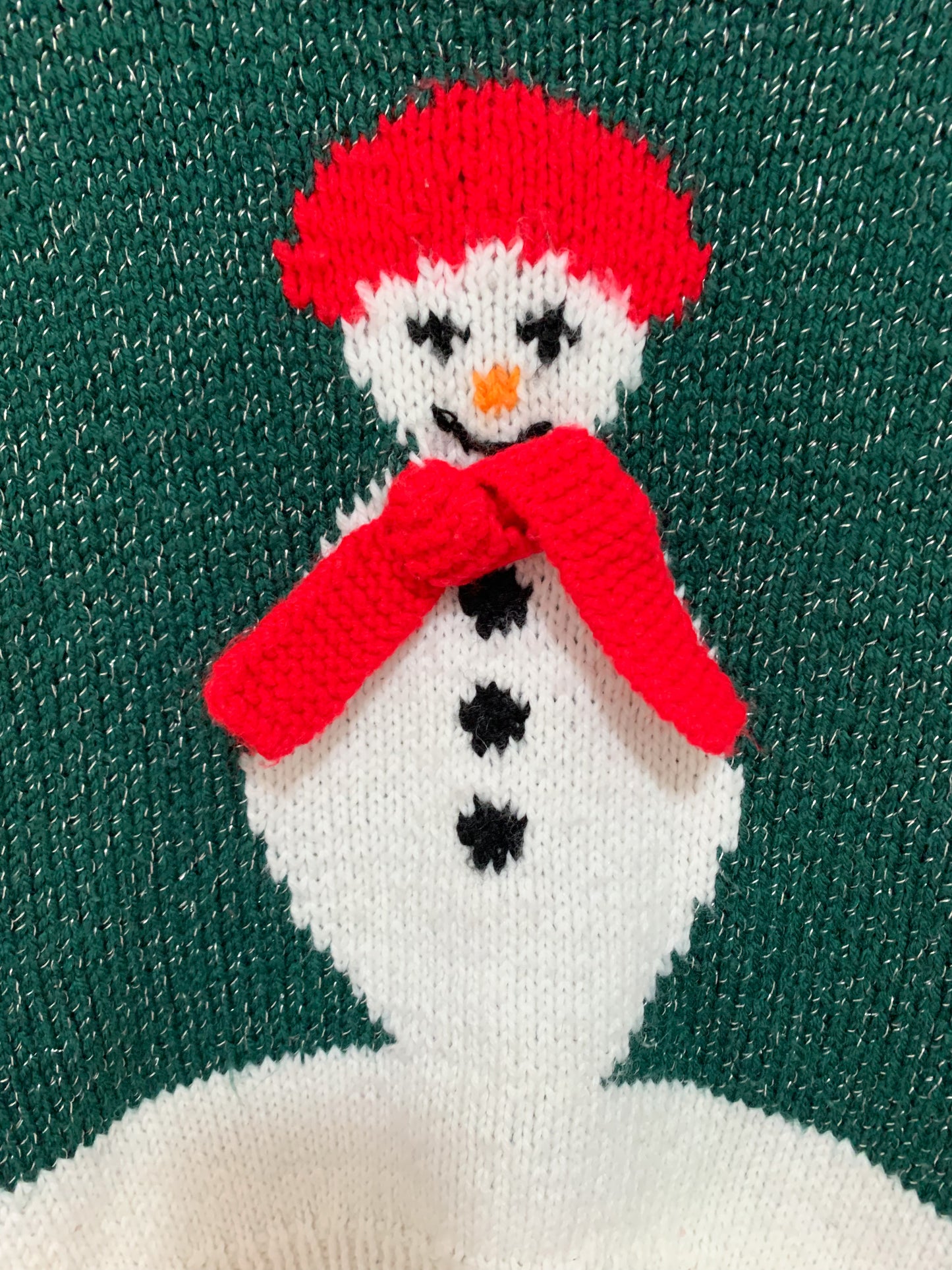 Vintage Handknit Snowman Sweater 7-10 years