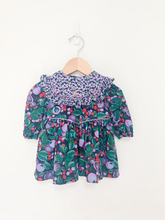 Vintage Kathy Floral Ruffle Collared Dress 6 months