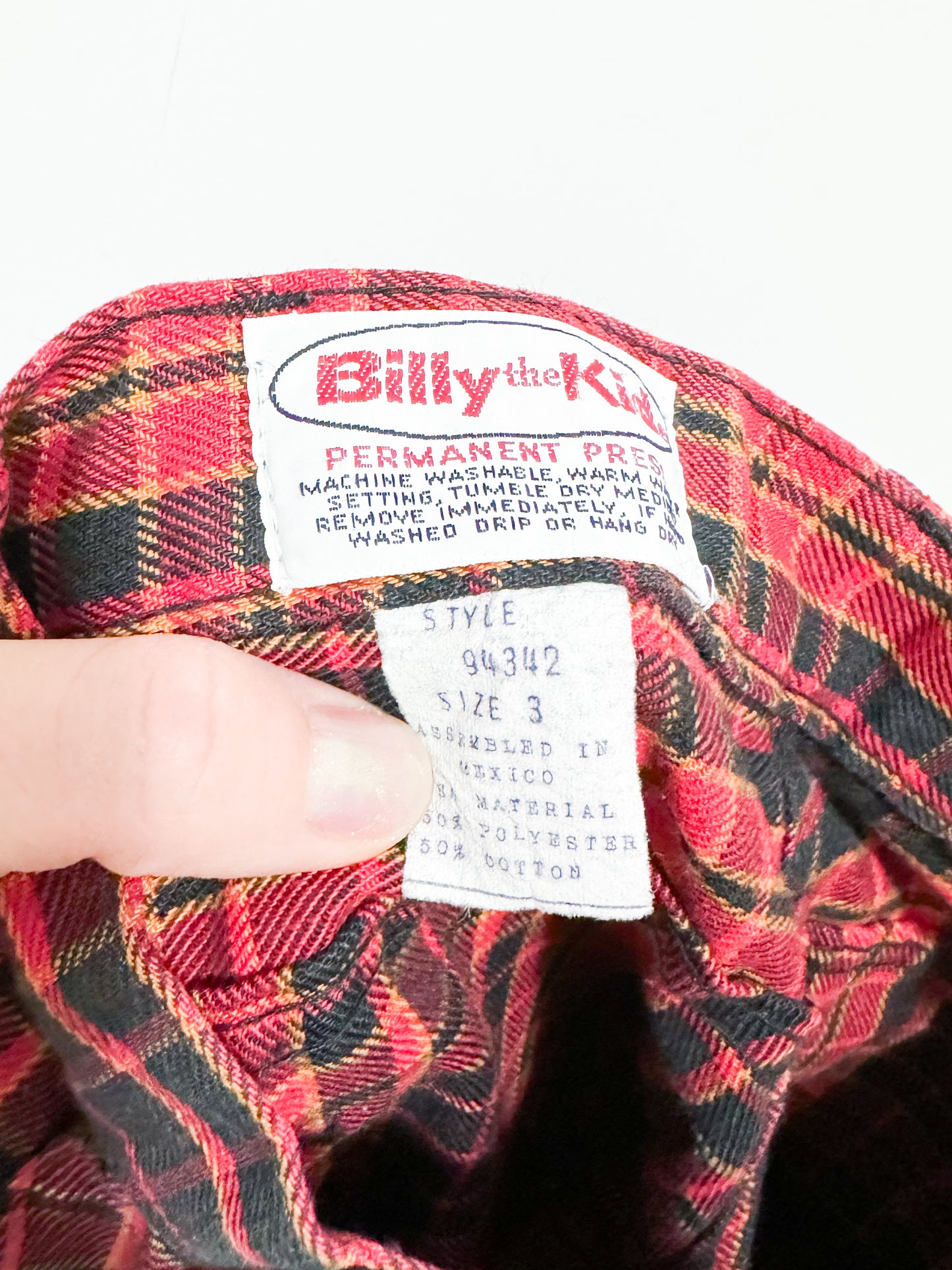 Vintage Billy the Kid Plaid Flared Pants 3 years