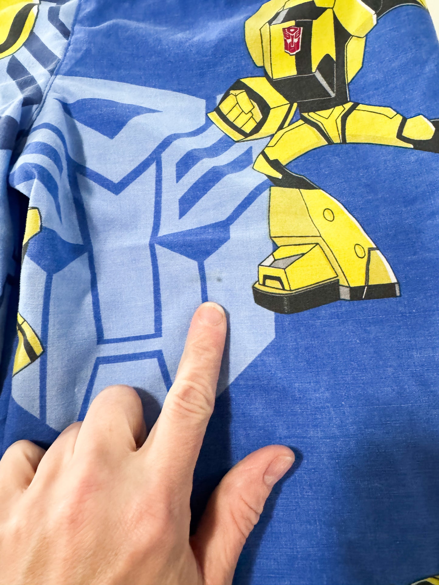 Vintage Upcycled Transformers Bumblebee Balloon Pants 3-5 years