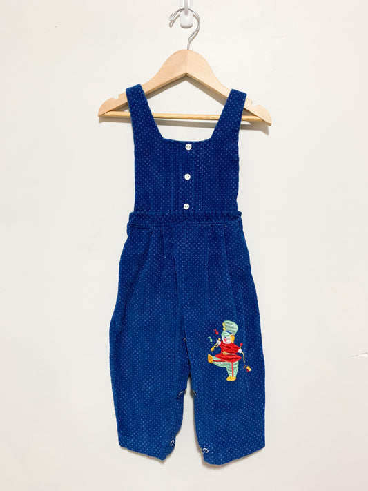 Vintage Corduroy Christmas Soldier Overalls 24 months