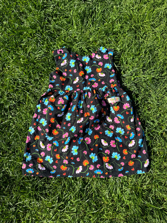 Sew Cute Floral Pocket Front Pinafore Dress 3-5 years