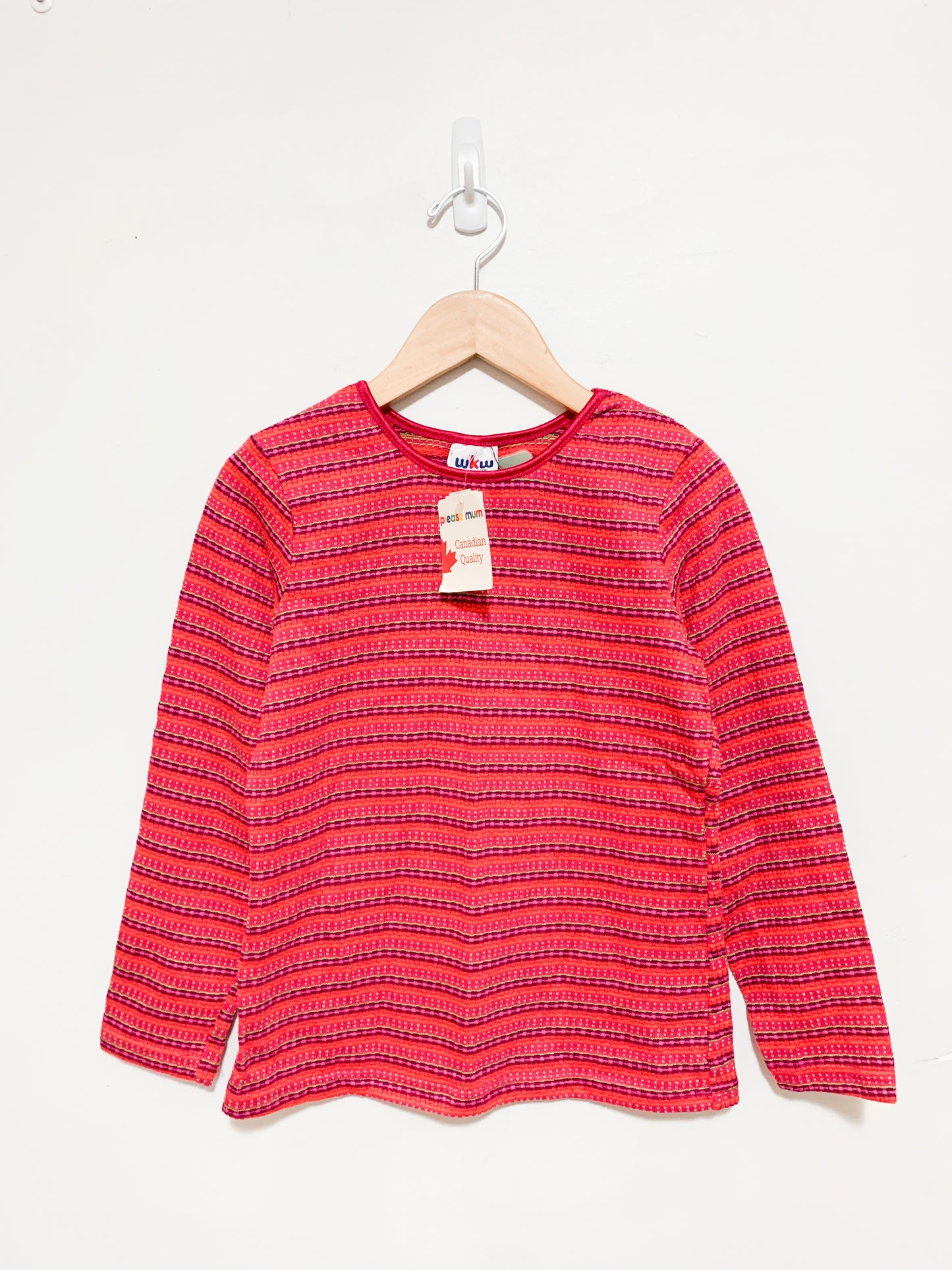 Vintage Deadstock WKW Striped Ribbed Top 6-8 years