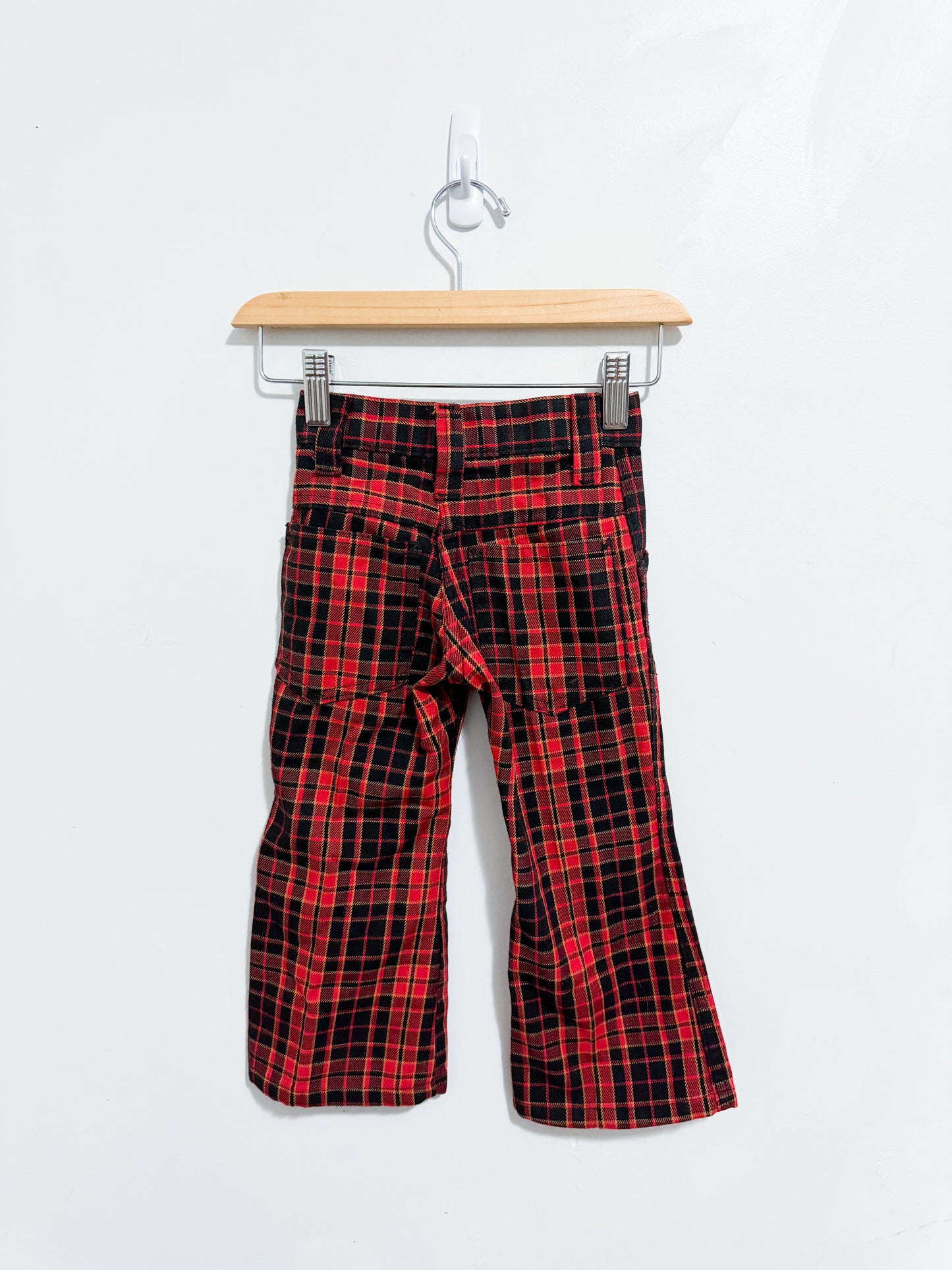 Vintage Billy the Kid Plaid Flared Pants 3 years