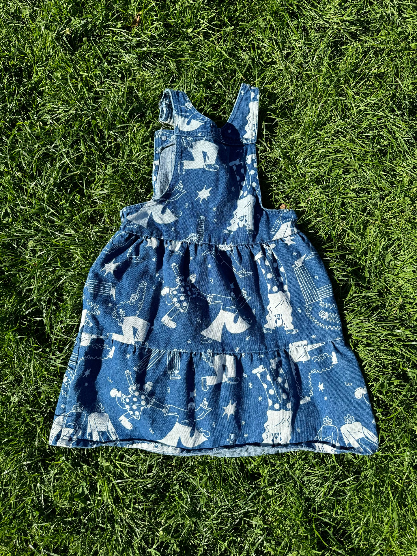 Gorman Playground AOP Denim Tiered Dress 6-8 years