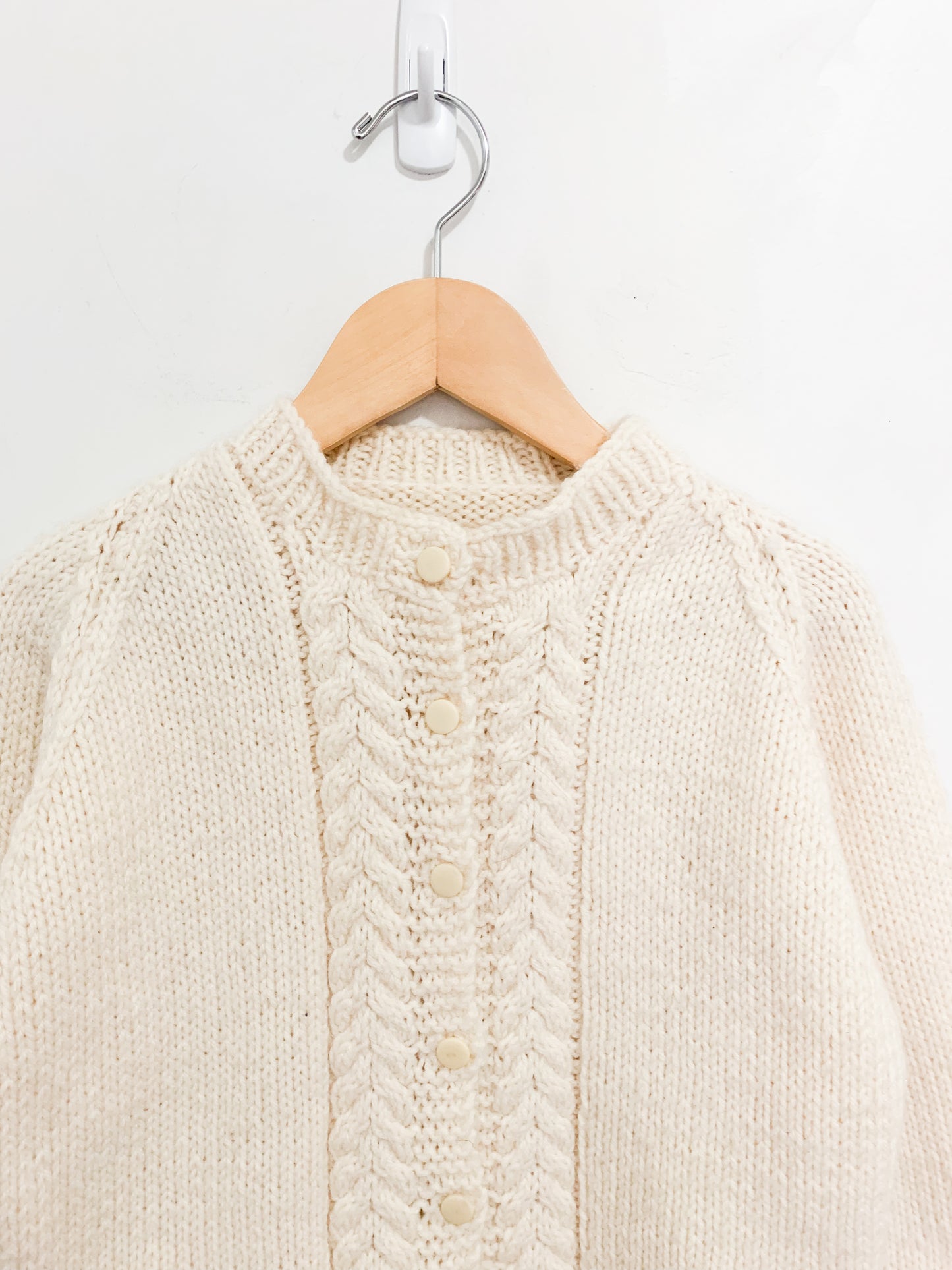 Handknit Cream Cardigan 6-8 years