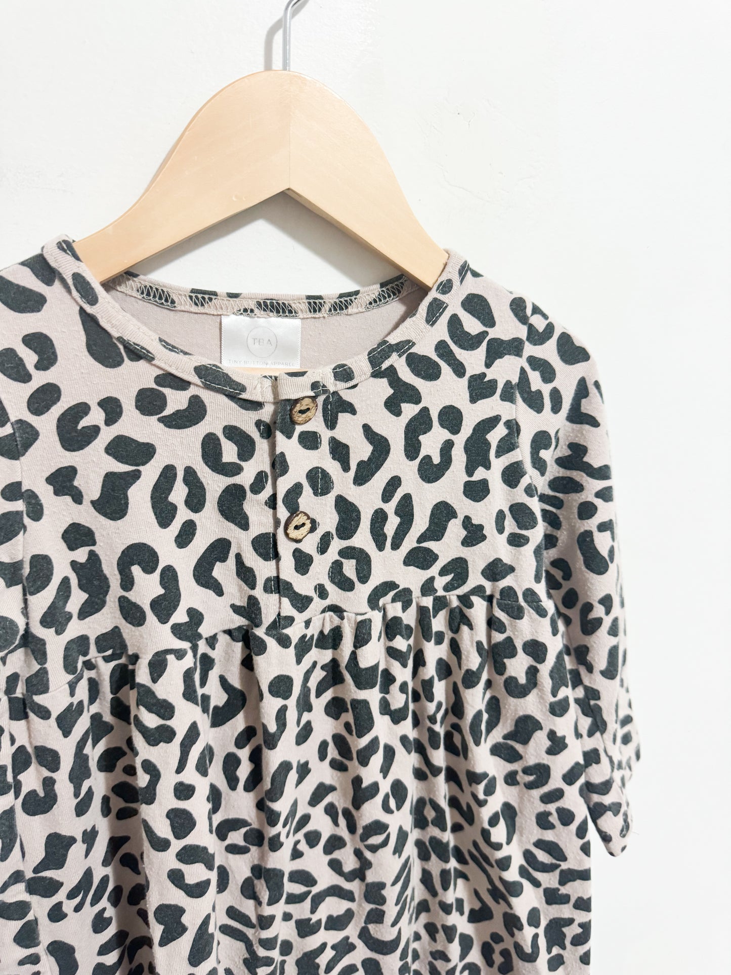 Tiny Button Apparel Animal Print Dress 2 years