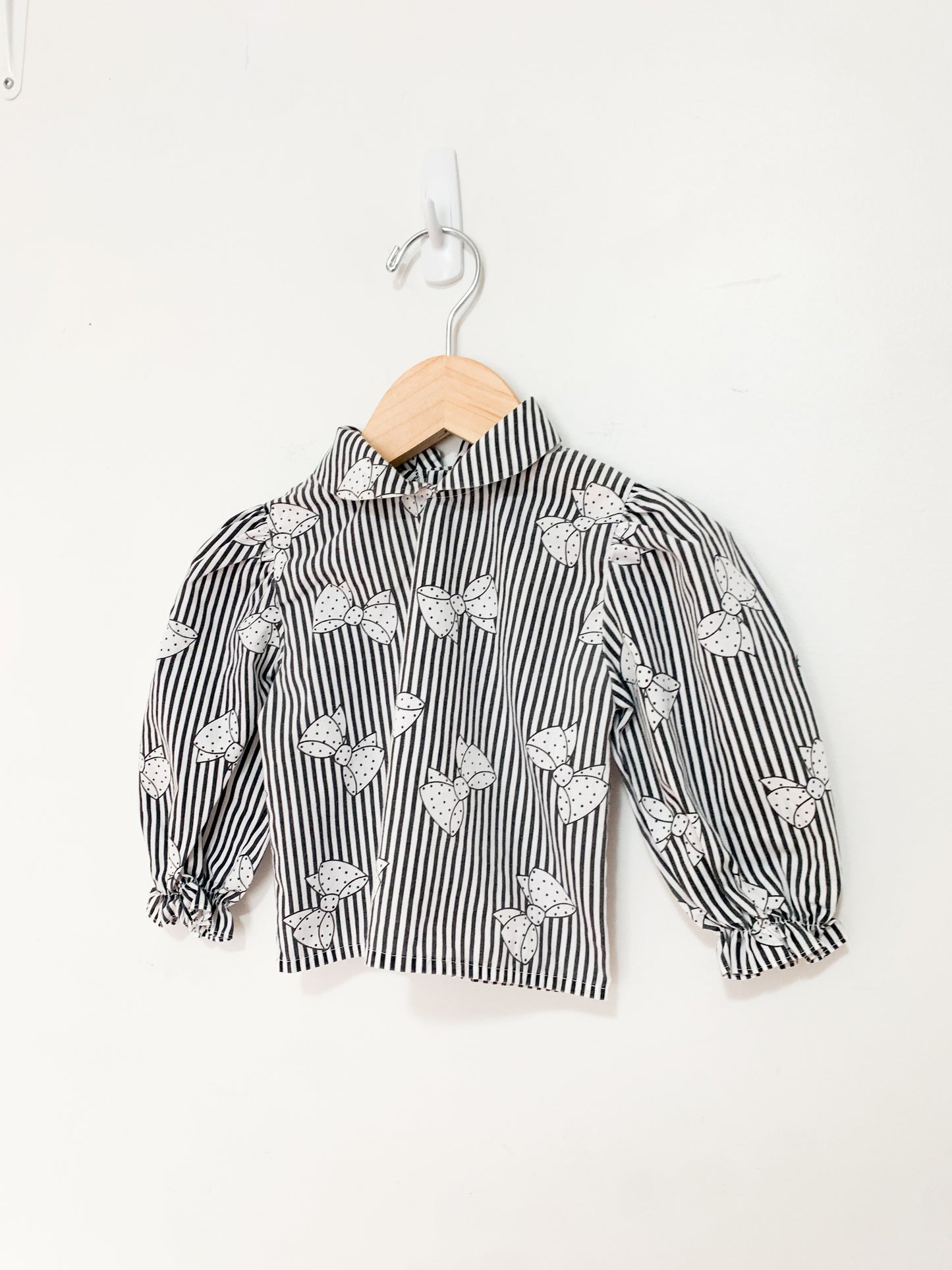 Vintage Striped Polka Dot Bow Blouse 3-12 months