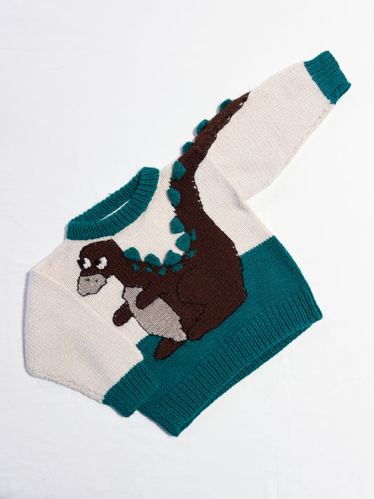 Vinty Handknit Dino Sweater 2-4 years