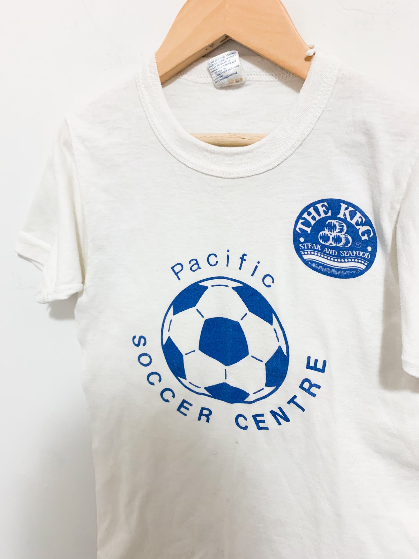 Vintage Pacific Soccer Single Stitch Ringer T-Shirt 4-6 years