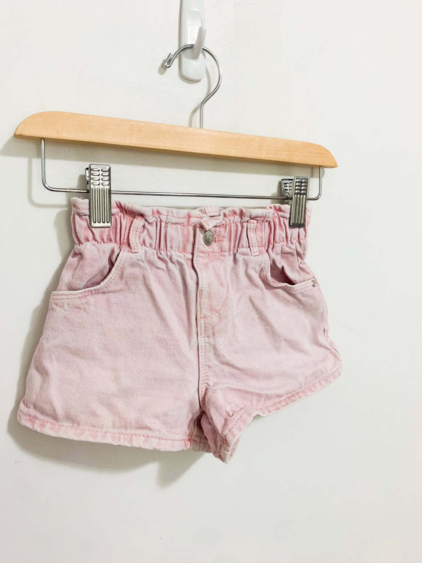 Zara Acid Washed Paperbag Denim Shorts 2-3 years