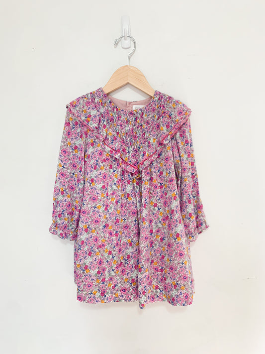 Zara Floral Lamé Prairie Dress 3-4 years