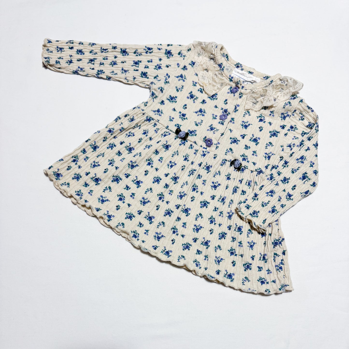 Vinty floral pointelle top