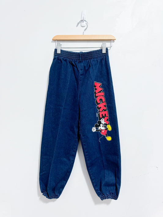 Vintage Disney Mickey Denim Joggers 6 years