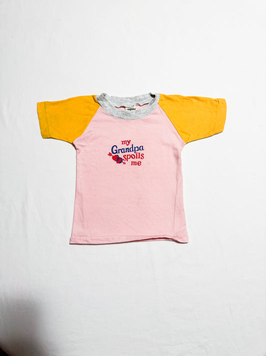 Vintage Raglan ‘Grandpa Spoils me’ T-Shirt 2-4 years