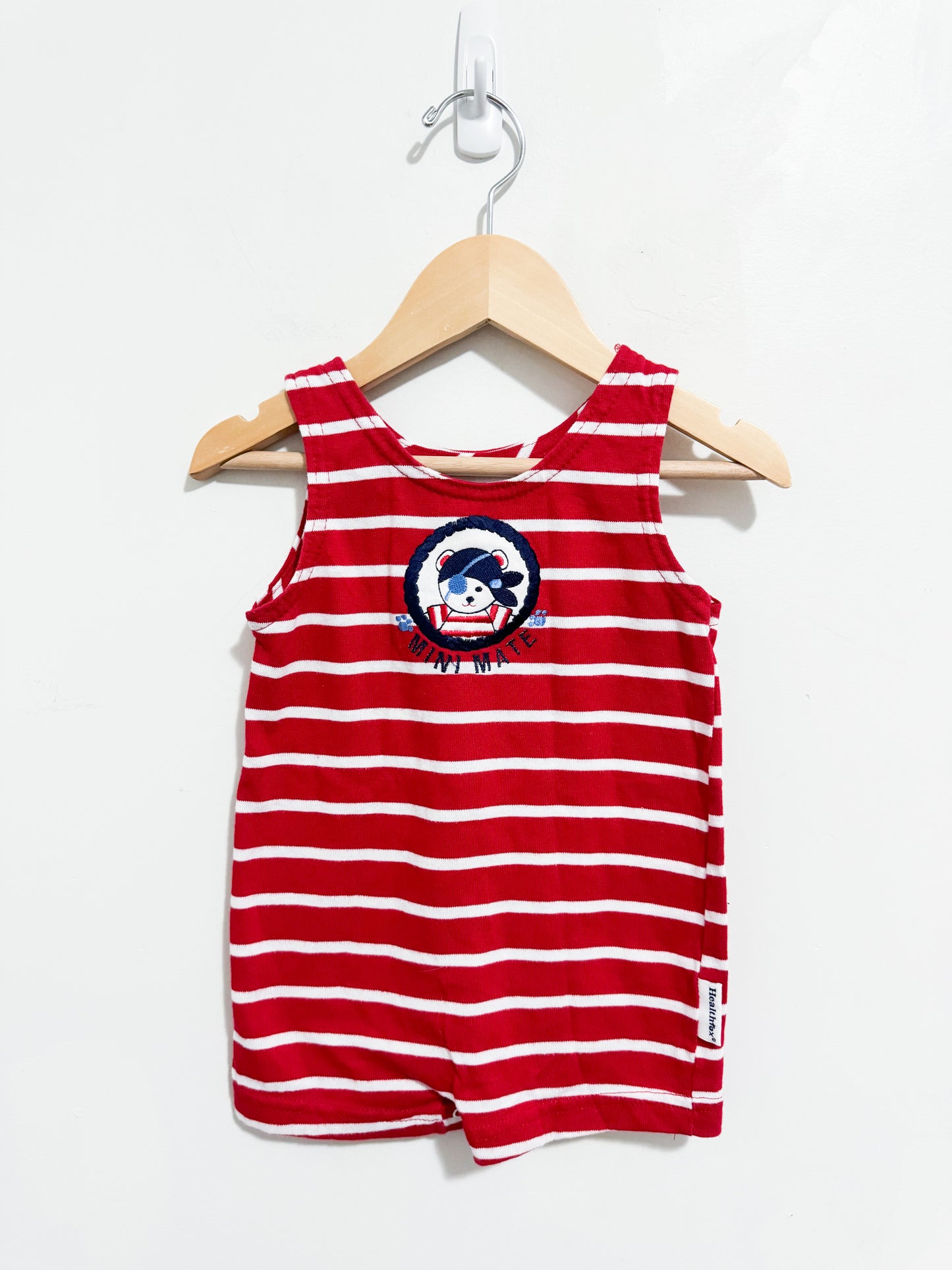 Vintage Health-Tex Striped Sailor Bear Mini Mate Sun Suit 18 months