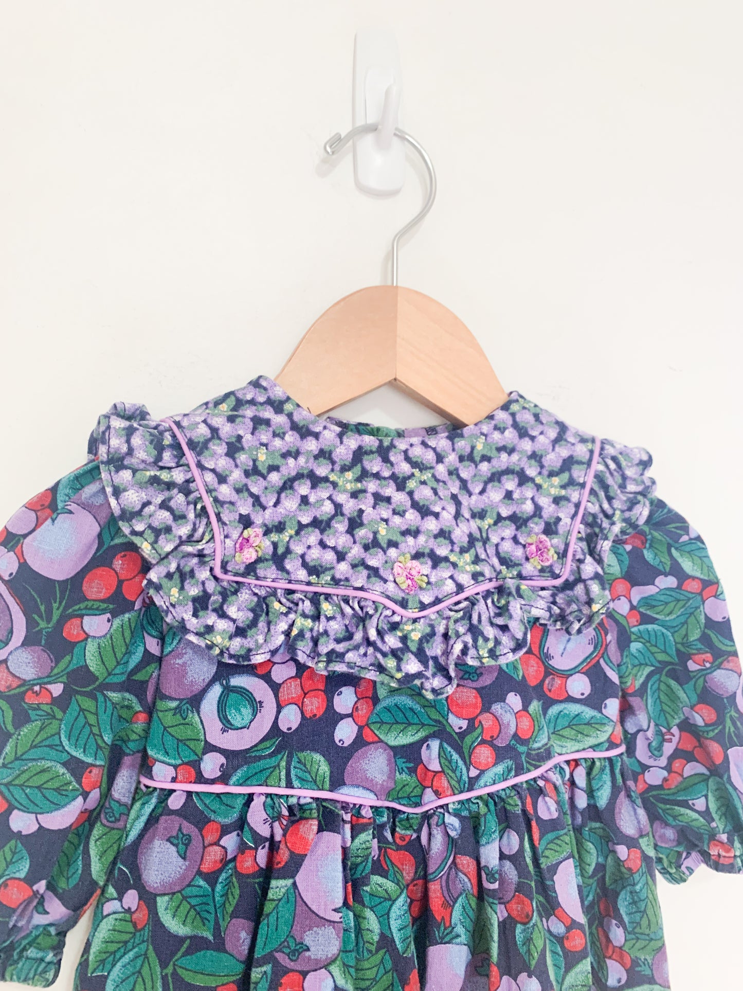 Vintage Kathy Floral Ruffle Collared Dress 6 months