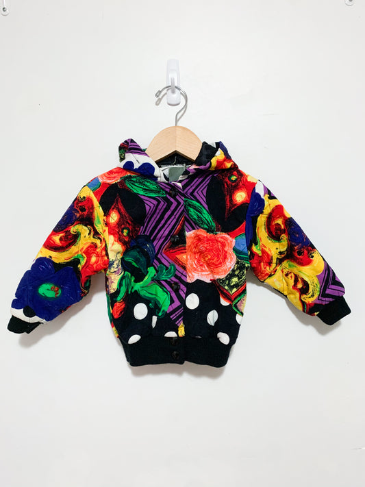 Vintage Milton Crazy Quilted Hooded Bomber Jacket 6-18 months