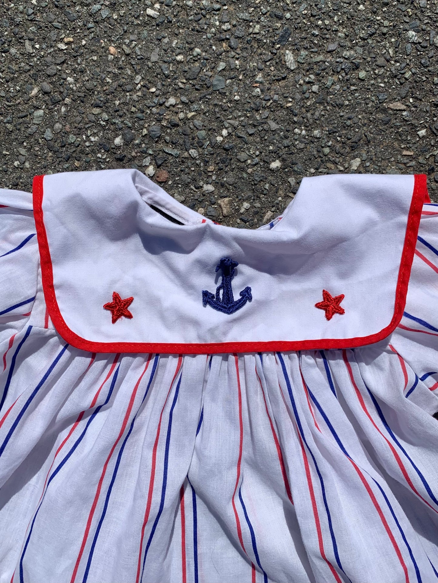 Vintage Chuckles Sailor Striped Dress 2 years