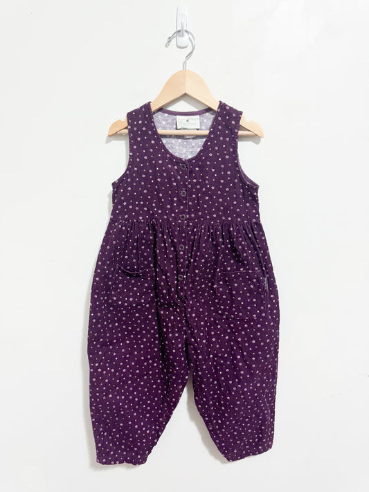 Vintage Baby Boots Floral Corduroy Romper 3 years