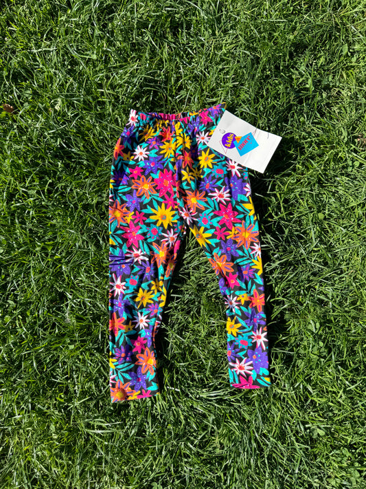 Vintage Deadstock Kids & More Floral Leggings 2-3 years