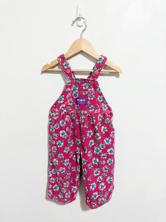 Vintage Oshkosh Floral Corduroy Overalls 12 months