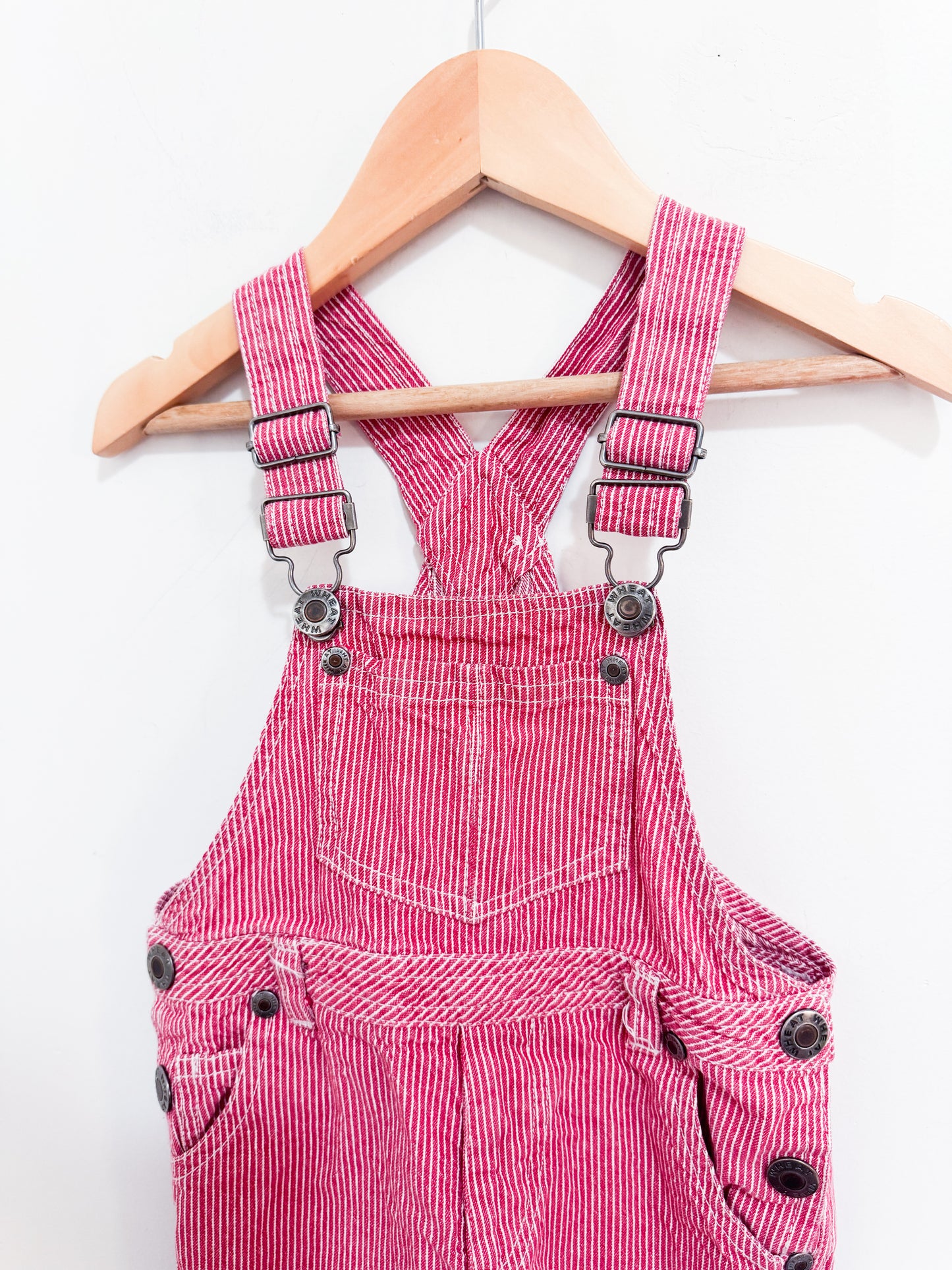 Wheat Red Striped Overalls 9-18 months