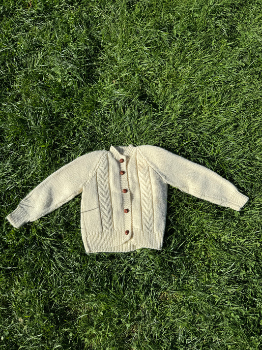 Vintage Hand Knit Fisherman’s Cardigan 1-3 years