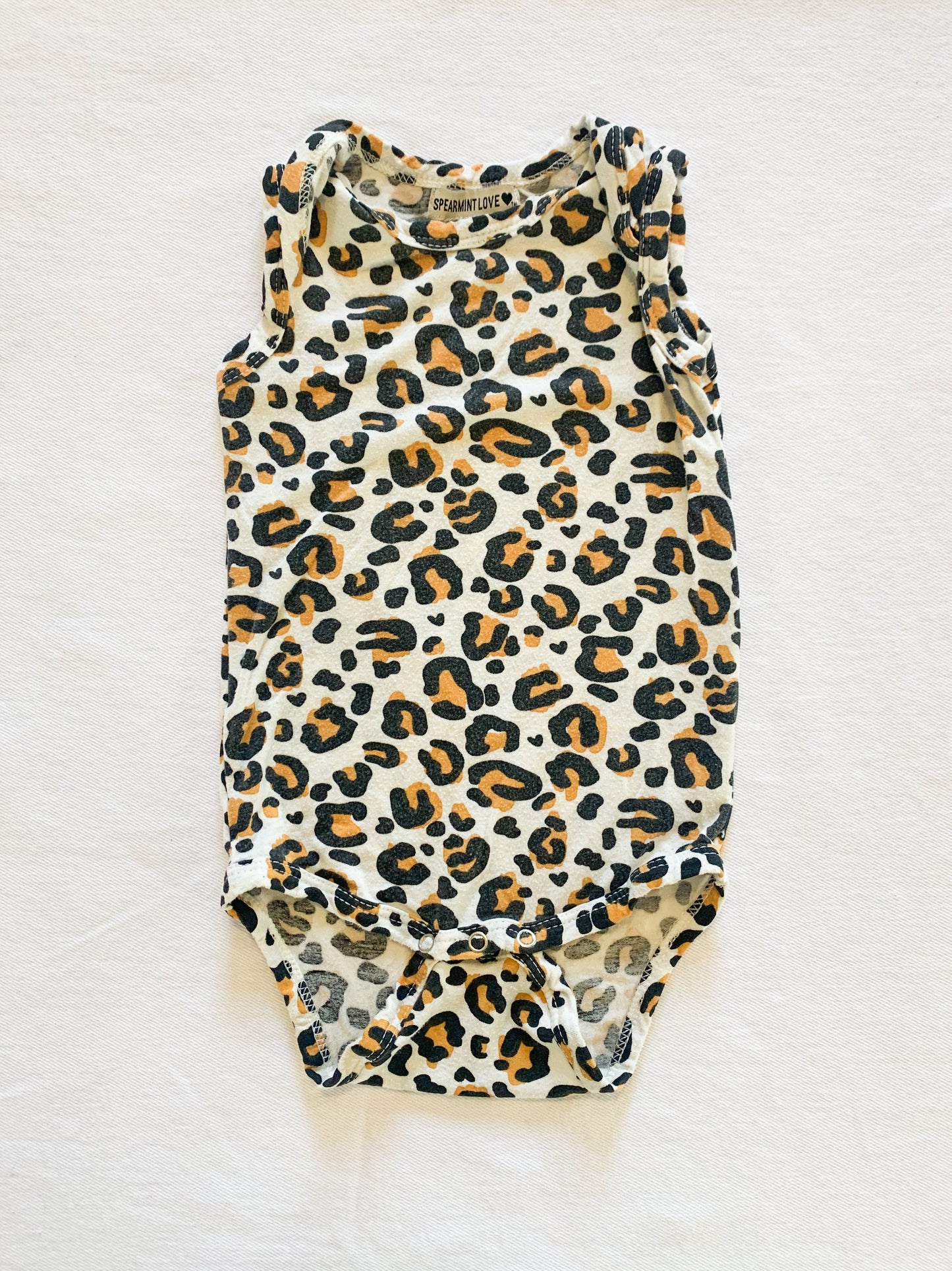 Spearmint Love Leopard Print Tank Onesie 6-12 months