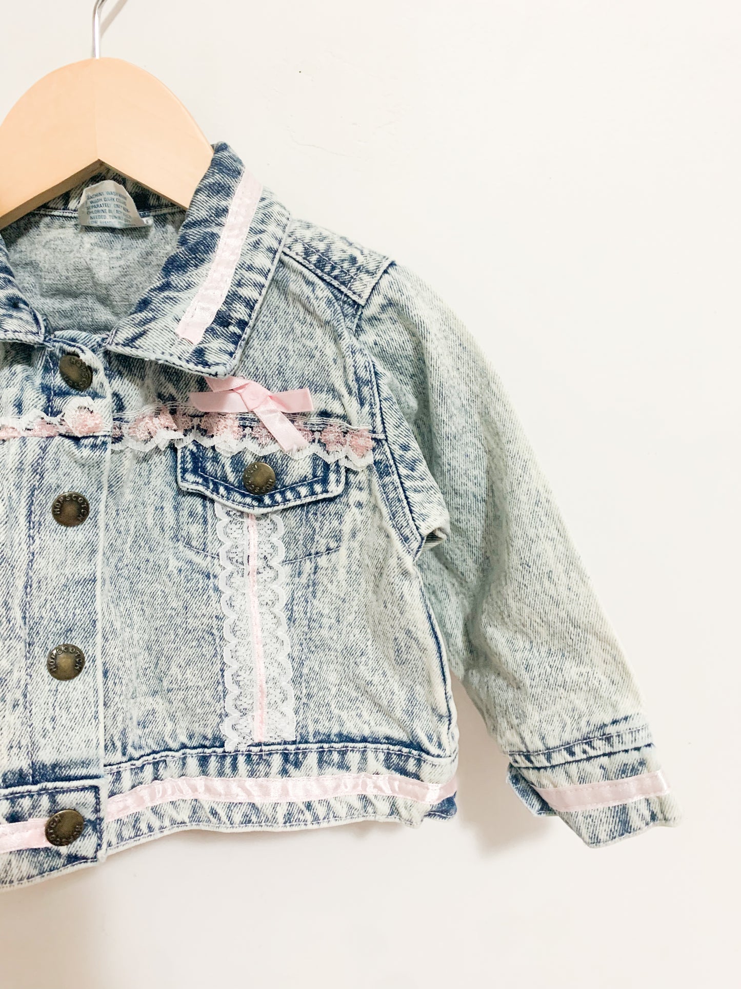 Vintage Hopscotch Acid Wash Cropped Denim Jacket 1-2years