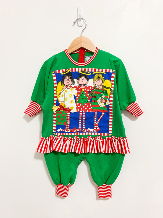 Vintage Zoodles Christmas Bubblesuit 9-18 months