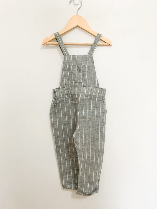 Tocoto Vintage Striped Linen Overalls 3-4 years