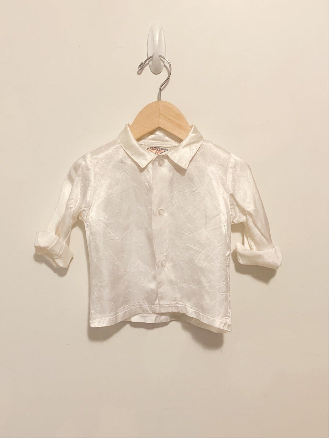 Vintage Cream Sateen Blouse  9 Months