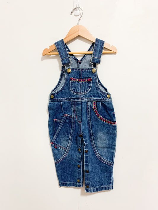 Vintage Scout-Tex Embellished Denim Overalls 12-24 months