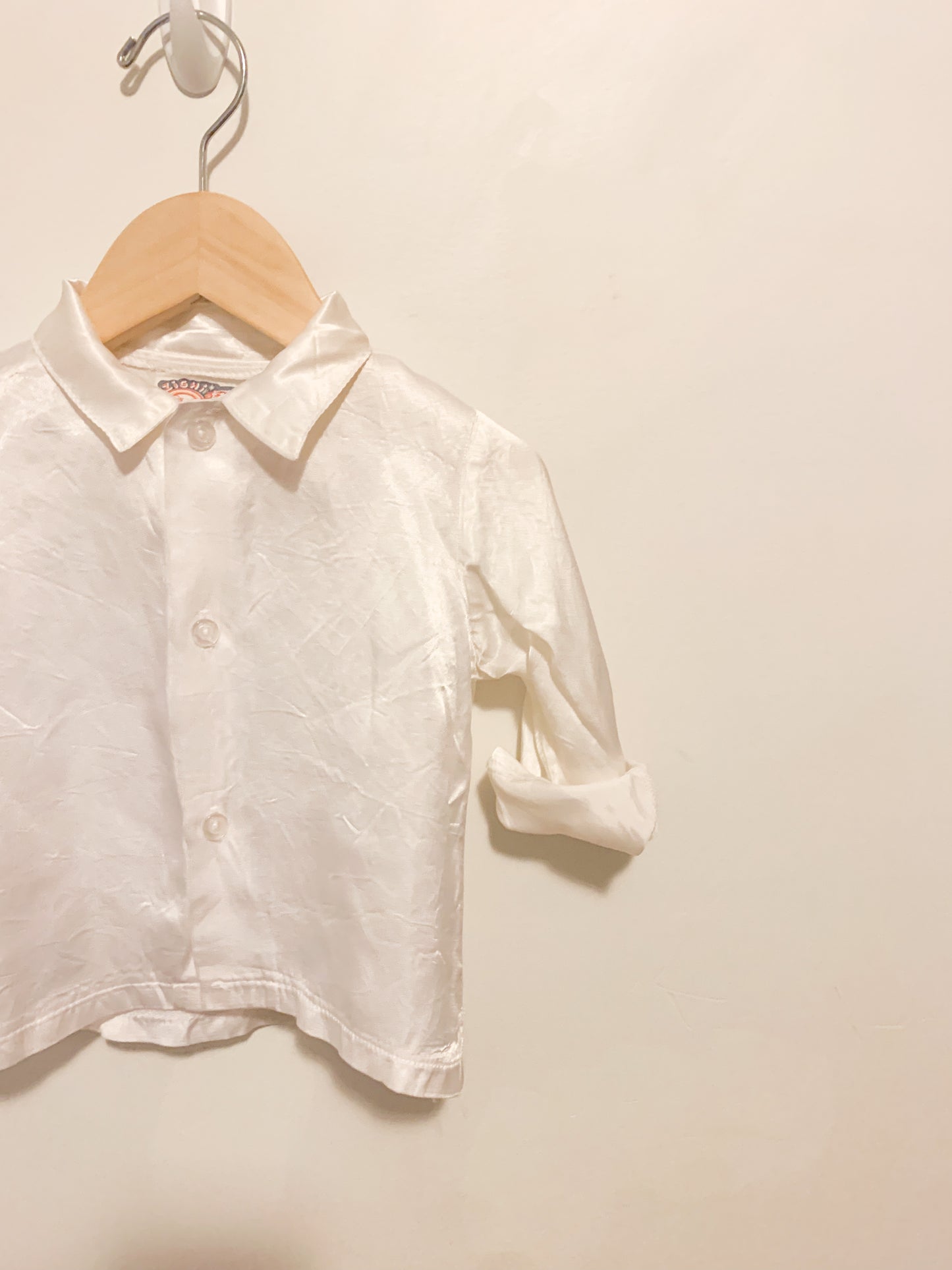 Vintage Cream Sateen Blouse  9 Months